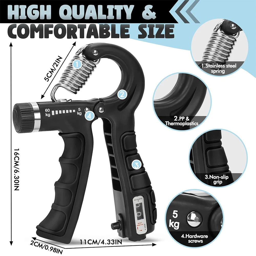 5-60Kg Verstellbarer Hand Grip Trainer -Unterarm & Griffkrafttrainer