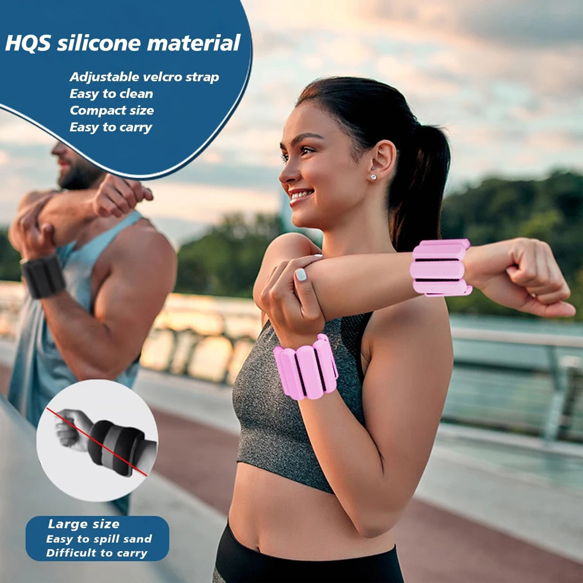 1 lb Verstellbare Hand- & Knöchelgewichte – Fitness Gewichtsmanschetten