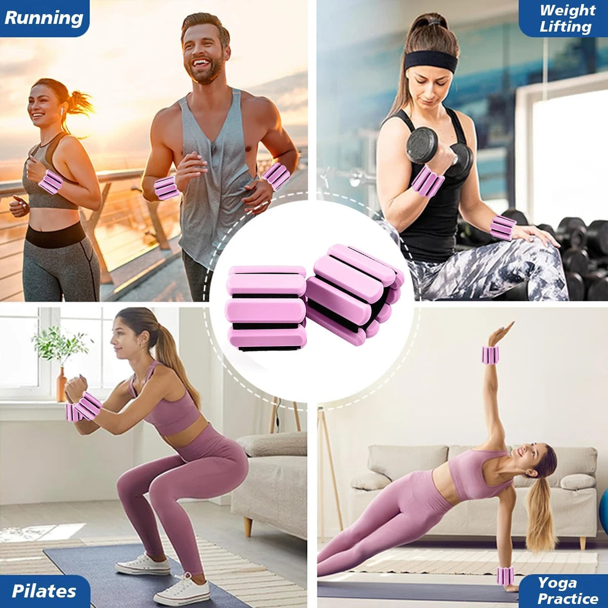 1 lb Verstellbare Hand- & Knöchelgewichte – Fitness Gewichtsmanschetten